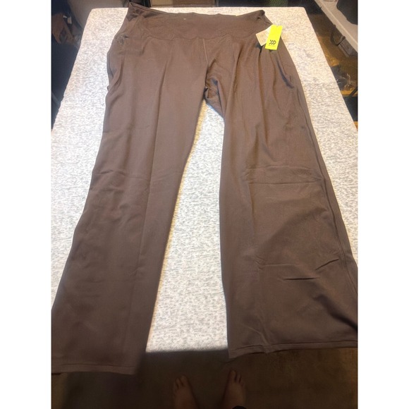 all in motion Pants - All in Motion Women Brown Brushed Sculpt Curvy Wide Leg Pants Size 3x NWT